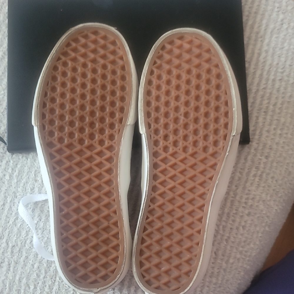 Vans plarform white leather skate shoes size 8 - Picture 6 of 6